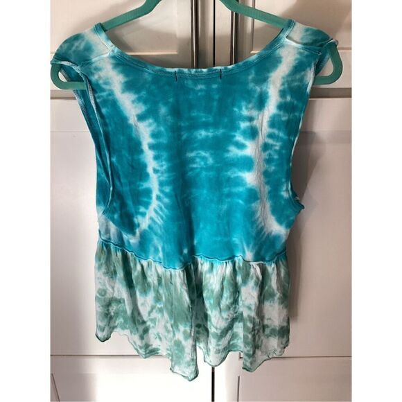 We The Free Anytime Tie Dye Tank Sz XS Teal Stretch - Picture 6 of 9